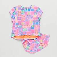 Thereabouts Little & Big Kid Girls 2-pc. Rash Guard Set