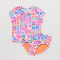 Thereabouts Little & Big Kid Girls 2-pc. Rash Guard Set