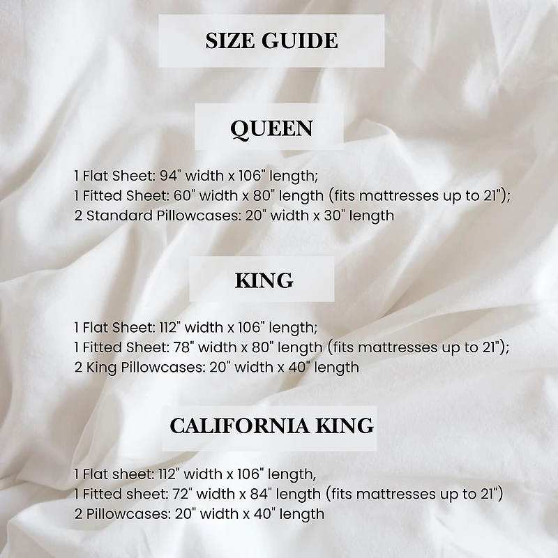 Pointehaven Long Staple Cotton Percale Deep Pocket Oversized Double Stitch 300tc Sheet Set