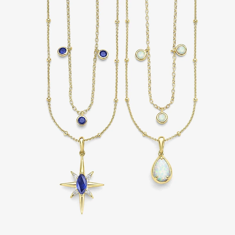 Womens Lab Created Gemstone 14K Gold Over Silver Pear 18 Inch Pendant Necklace