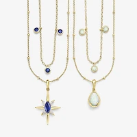 Womens Lab Created Gemstone 14K Gold Over Silver Pear 18 Inch Pendant Necklace