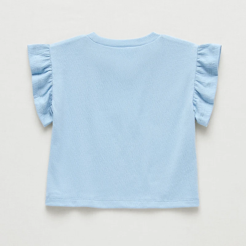 Okie Dokie Baby Girls Round Neck Short Sleeve Regular Fit Graphic T-Shirt