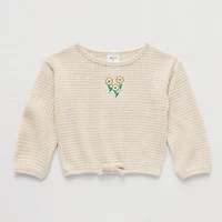 Okie Dokie Waffle Toddler & Little Girls Round Neck Long Sleeve T-Shirt