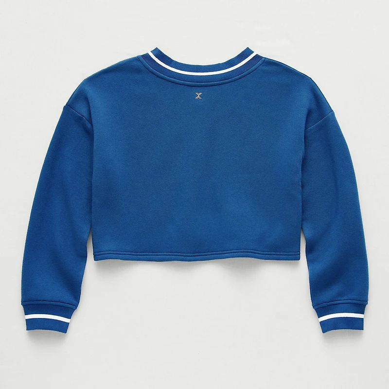 Xersion Little & Big Kid Girls V Neck Fleece Long Sleeve Sweatshirt