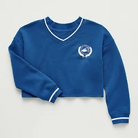 Xersion Little & Big Kid Girls V Neck Fleece Long Sleeve Sweatshirt