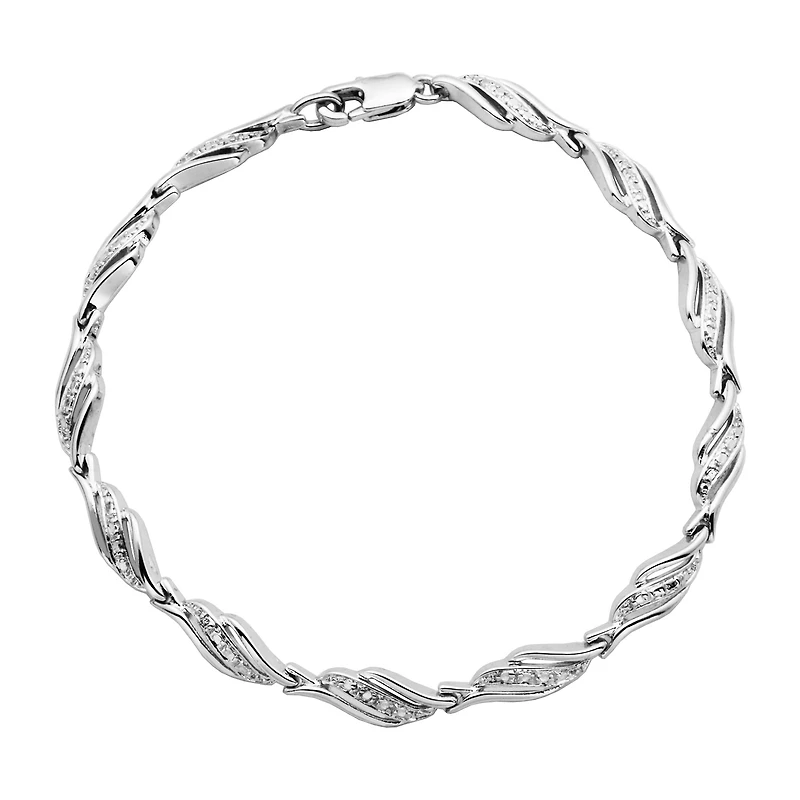 Silver Reflections Diamond Accent 7 1/4 Inch Link Round Tennis Bracelet