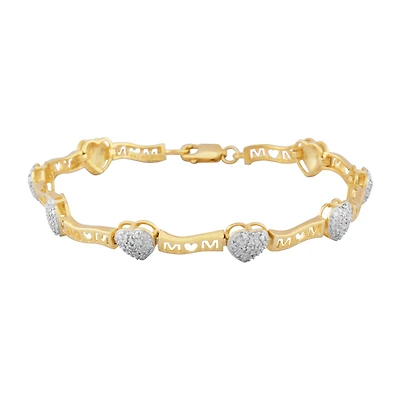 Silver Reflections Mom Diamond Accent 7.25 Inch Link Round Tennis Bracelet