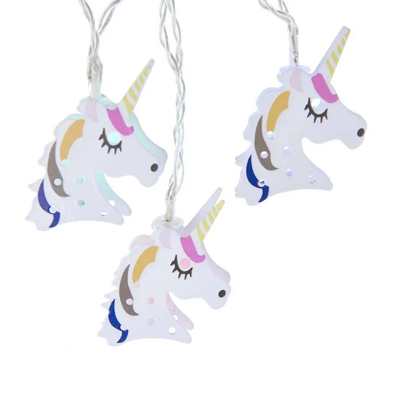 Kurt Adler Battery-Operated 10-Light USB Metal Unicorn Light Set