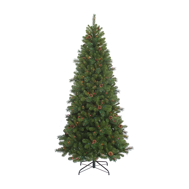 Kurt Adler 7.5-Foot Slim Pre-Lit Multi-Color Burlington Tree