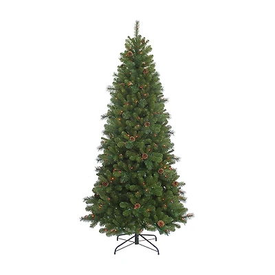 Kurt Adler 7.5-Foot Slim Pre-Lit Multi-Color Burlington Tree