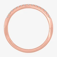 (H-I / Si1-Si2) Womens 2MM 1/8 CT. T.W. Lab Grown White Diamond 10K Gold Curved Wedding Band