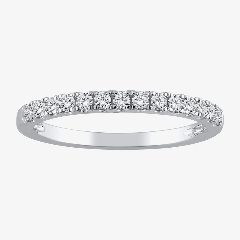 (H-I / I1) Womens 2 CT. T.W. Lab Grown White Diamond 10K Gold Cushion Side Stone Halo Bridal Set