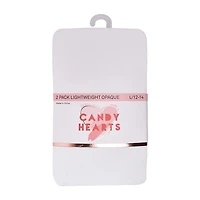 Candy Hearts Little & Big Kid Girls Multi-Pack 2-pc. Tights