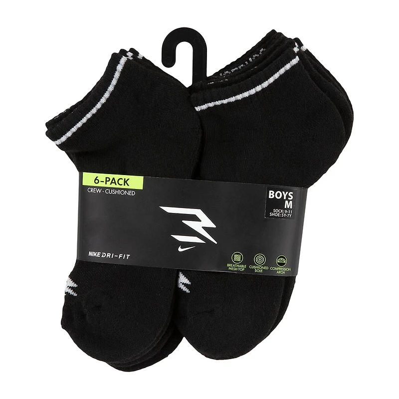 Nike 3BRAND by Russell Wilson Big Kid Boys Multi-Pack 6 Pair Low Cut Socks