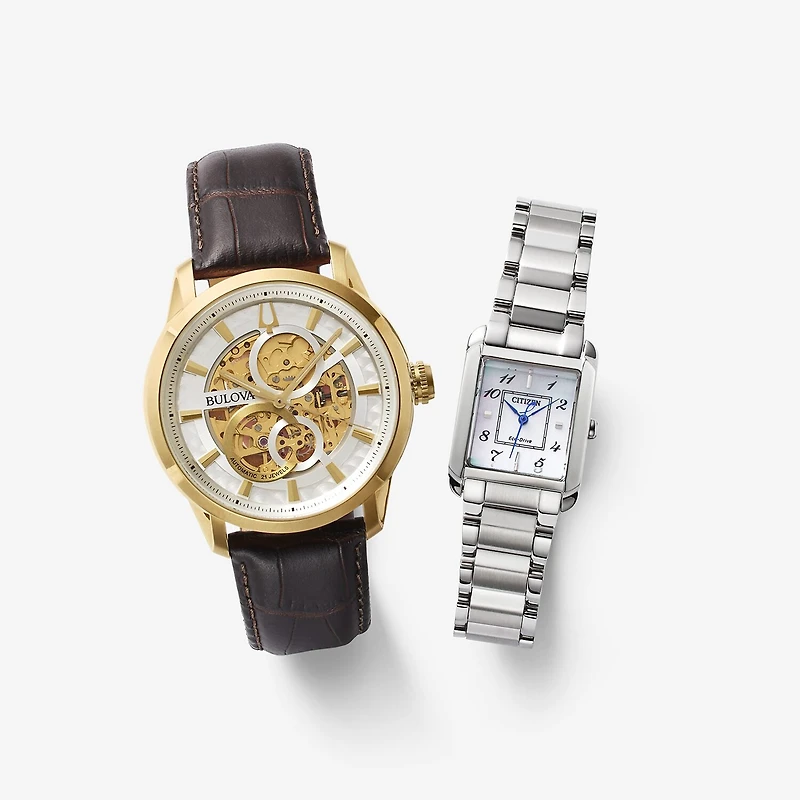 Bulova Sutton Mens Brown Leather Strap Watch 97a138