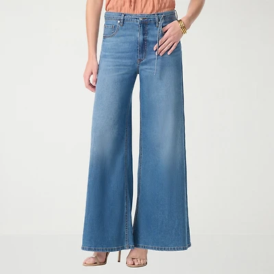 JS Jessica Simpson Womens High Rise STRETCH FABRIC Wide Leg Jean