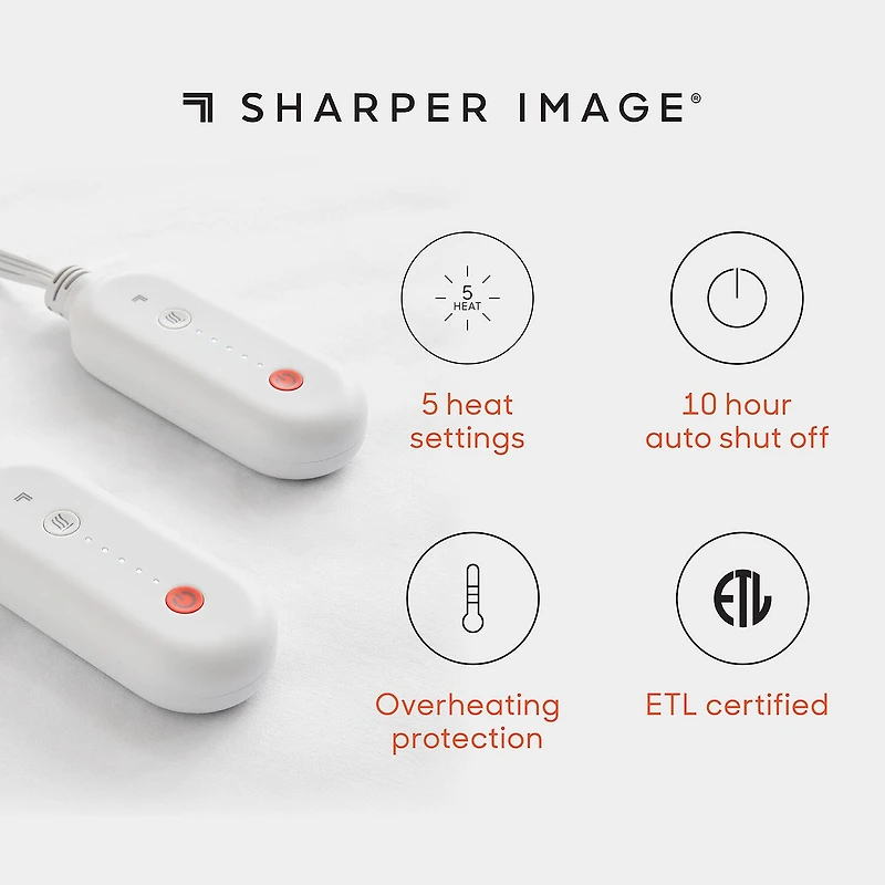 Sharper Image Embossed Microfiber Heated Mattress Pad