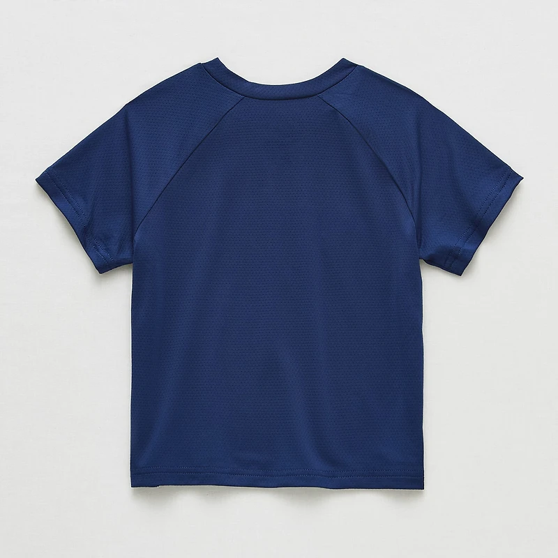 Okie Dokie Active Mesh Toddler & Little Boys Round Neck Short Sleeve Relaxed Fit Graphic T-Shirt