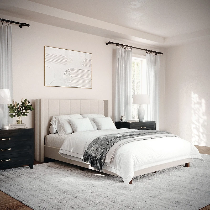 Martha Stewart Kay Upholstered Platform Bed