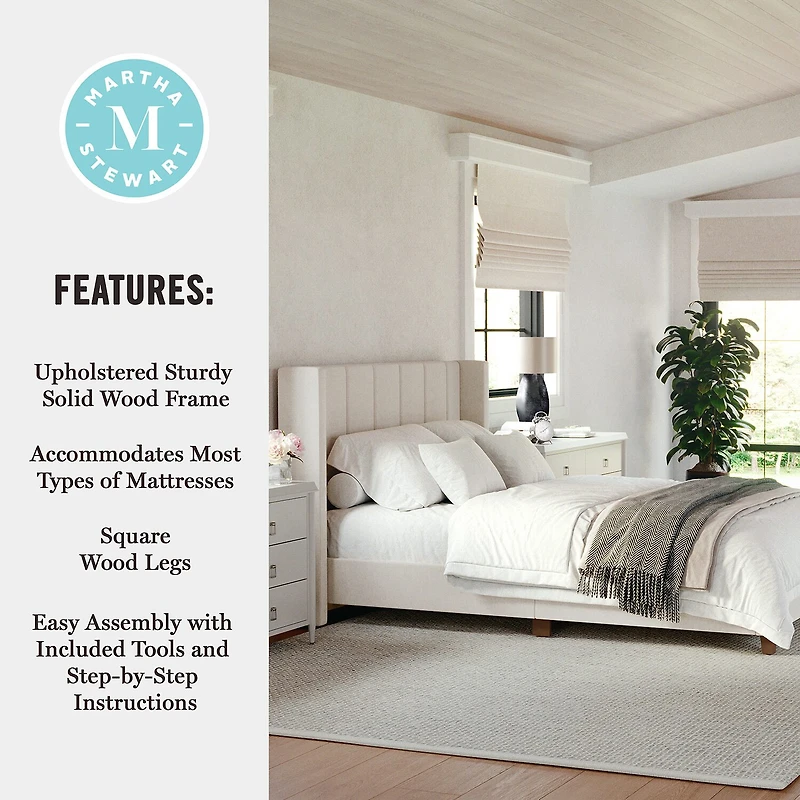 Martha Stewart Kay Upholstered Platform Bed