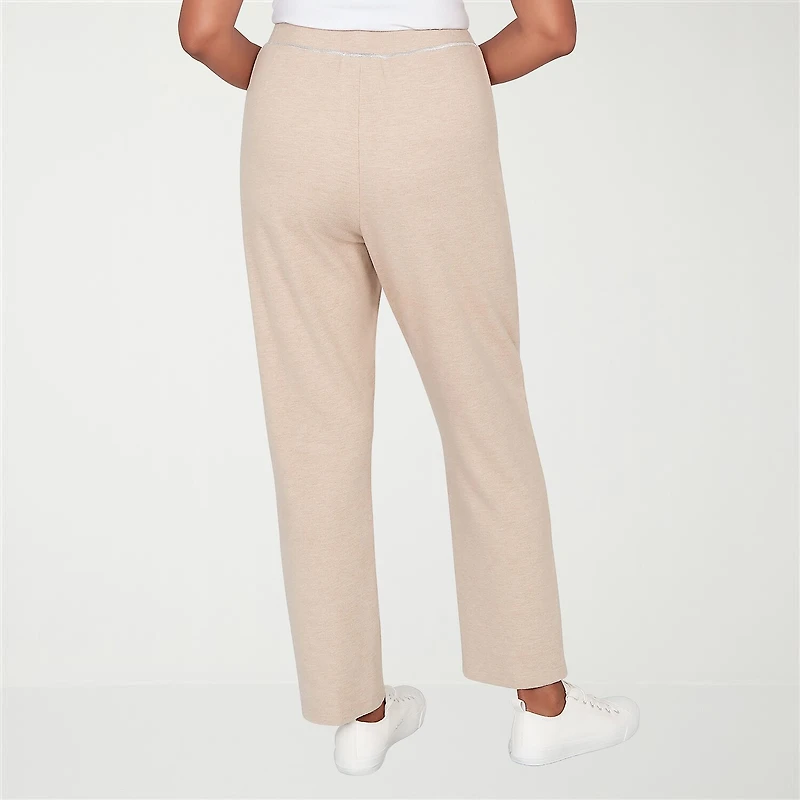 Alfred Dunner Comfort And Joy Womens Straight Mid Rise Pull-On Pant