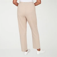 Alfred Dunner Comfort And Joy Womens Straight Mid Rise Pull-On Pant
