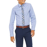 Van Heusen Little & Big Kid Boys Long Sleeve Point Collar Shirt + Tie Set