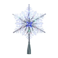 Kurt Adler 20-Light 10-Inch Clear Snowflake Treetop with Color-Changing RGB LED Bulbs