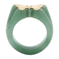 7MM Genuine Jade 14Kor 10K Gold Butterfly Band