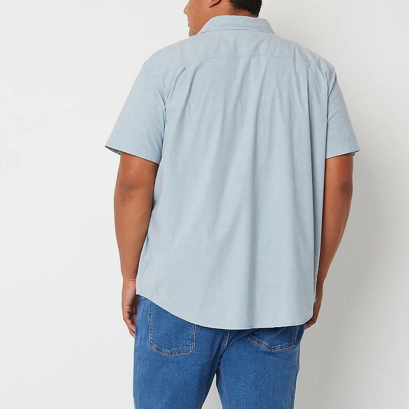 mutual weave Mens Short Sleeve Classic Fit Big and Tall Button-Down Shirt