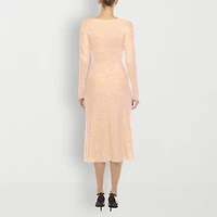 White Mark Womens Long Sleeve Midi Sweater Dress