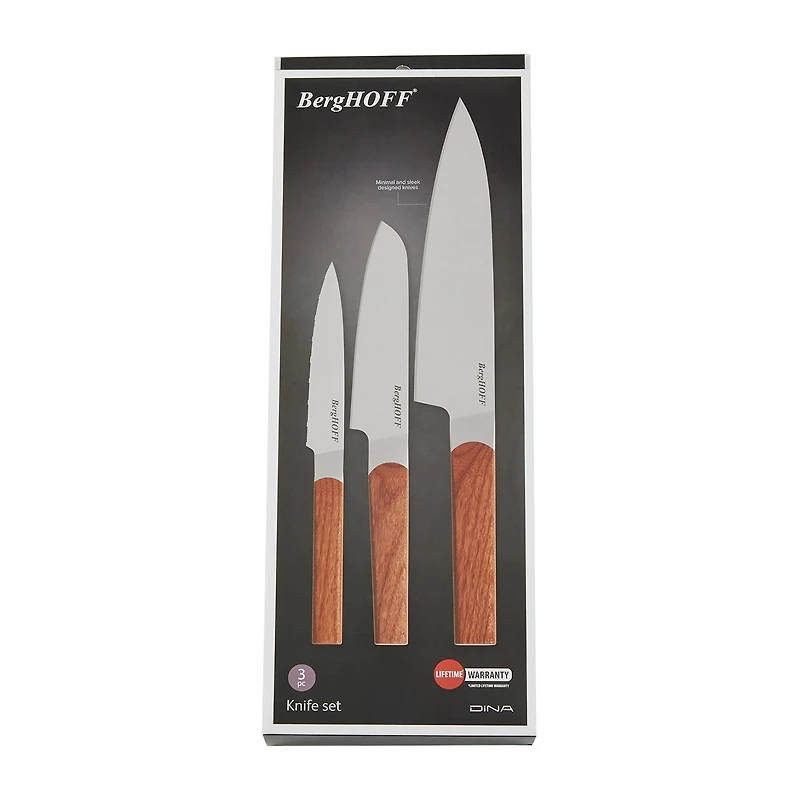 BergHOFF Dina Ion Stainless Steel 3-pc. Knife Set