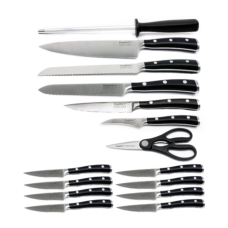 BergHOFF Essentials Stainless Steel 18-pc. Knife Block Set