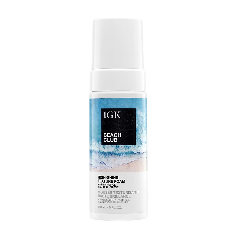 IGK Beach Club High-Shine Texture Foam Hair Mousse 5 oz.