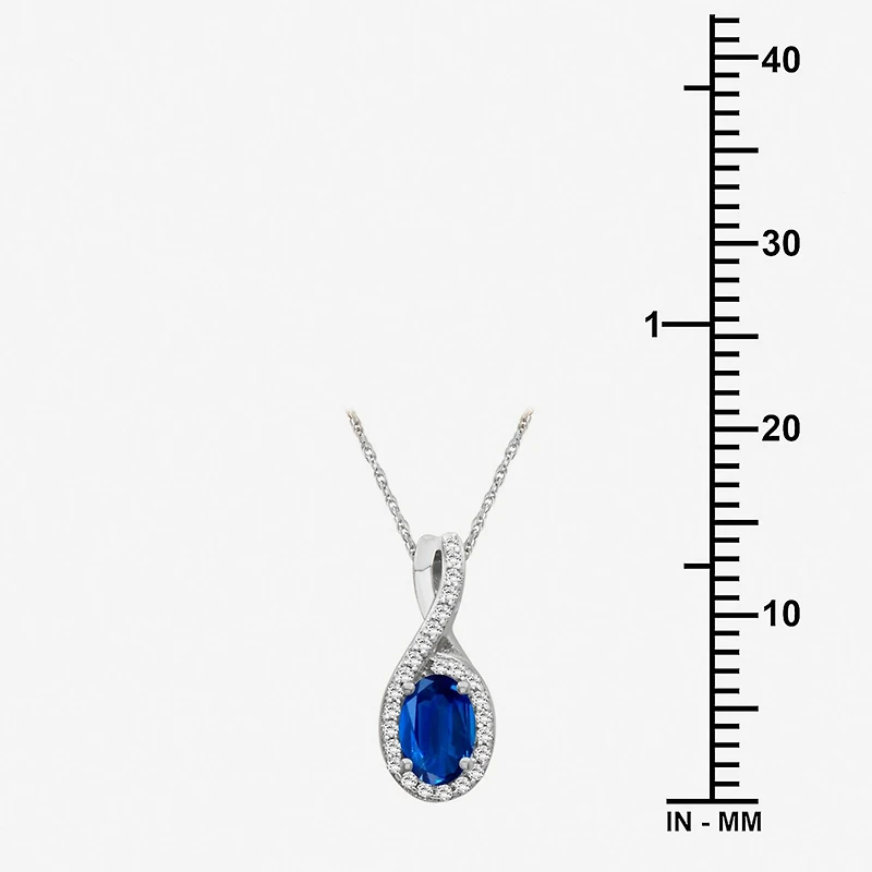 Womens Gemstone & 1/10 CT. T.W. Natural Diamond 10K Gold Oval 18 Inch Pendant Necklace