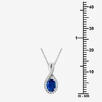 Womens Gemstone & 1/10 CT. T.W. Natural Diamond 10K Gold Oval 18 Inch Pendant Necklace