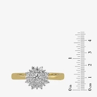 Womens 1/2 CT. T.W. Natural White Diamond 10K Gold Cluster Cocktail Ring