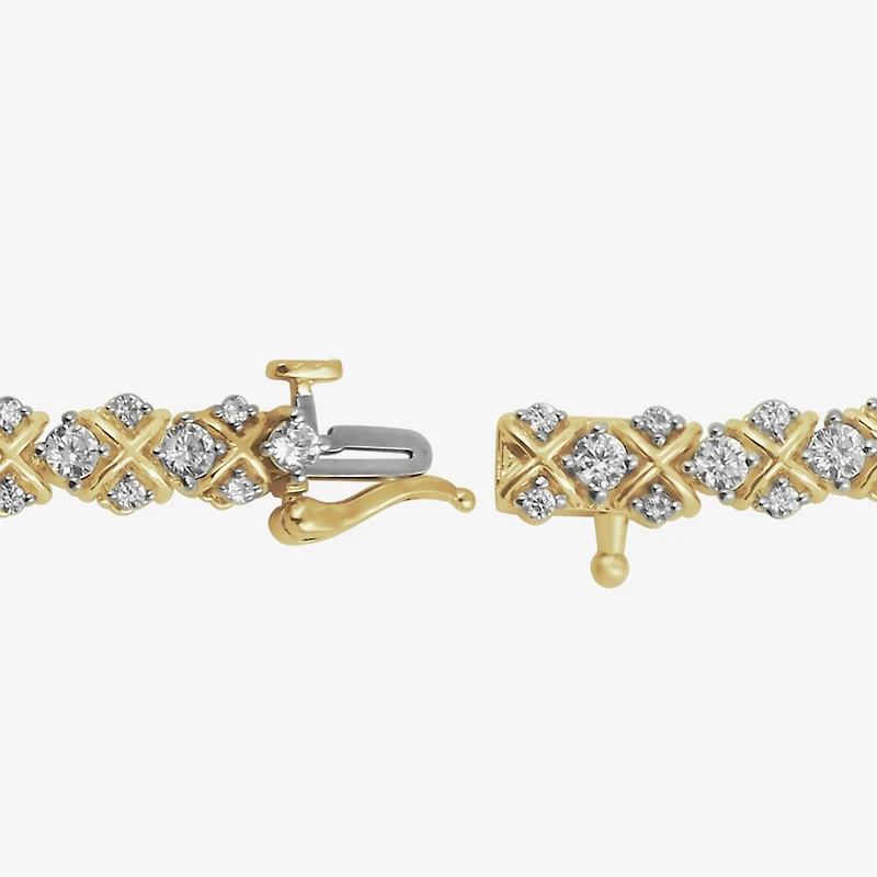 Womens CT. T.W. Lab Grown White Diamond 10K Gold Tennis Bracelet