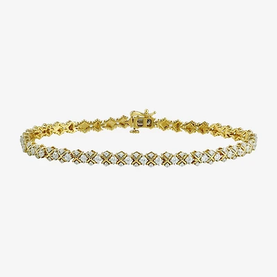 Womens CT. T.W. Lab Grown White Diamond 10K Gold Tennis Bracelet