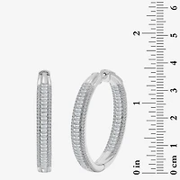 (I / I1) Womens 3 CT. T.W. Lab Grown White Diamond 10K Gold 37.3mm Hoop Earrings