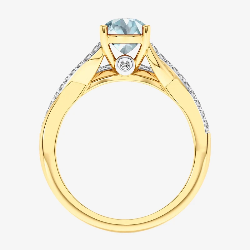 Modern Bride Gemstone Womens 1/8 CT. T.W. Lead Glass-Filled Red Ruby 10K Gold Oval Side Stone Bridal Set