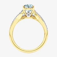 Modern Bride Gemstone Womens 1/8 CT. T.W. Lead Glass-Filled Red Ruby 10K Gold Oval Side Stone Bridal Set