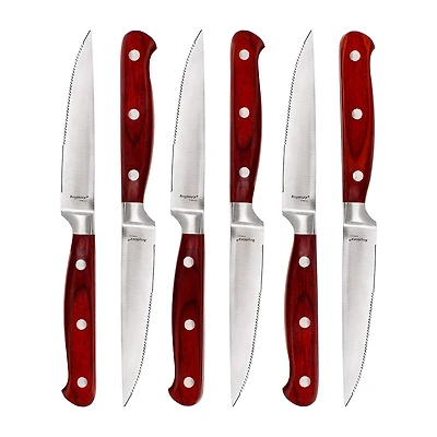 BergHOFF Pakka Wood Stainless Steel 6-pc. Steak Knife Set