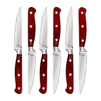 BergHOFF Pakka Wood Stainless Steel 6-pc. Steak Knife Set