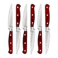 BergHOFF Pakka Wood Stainless Steel 7-pc. Steak Knife Set with Wood Case