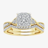 Womens 3/4 CT. T.W. Natural White Diamond 10K Gold Bridal Set