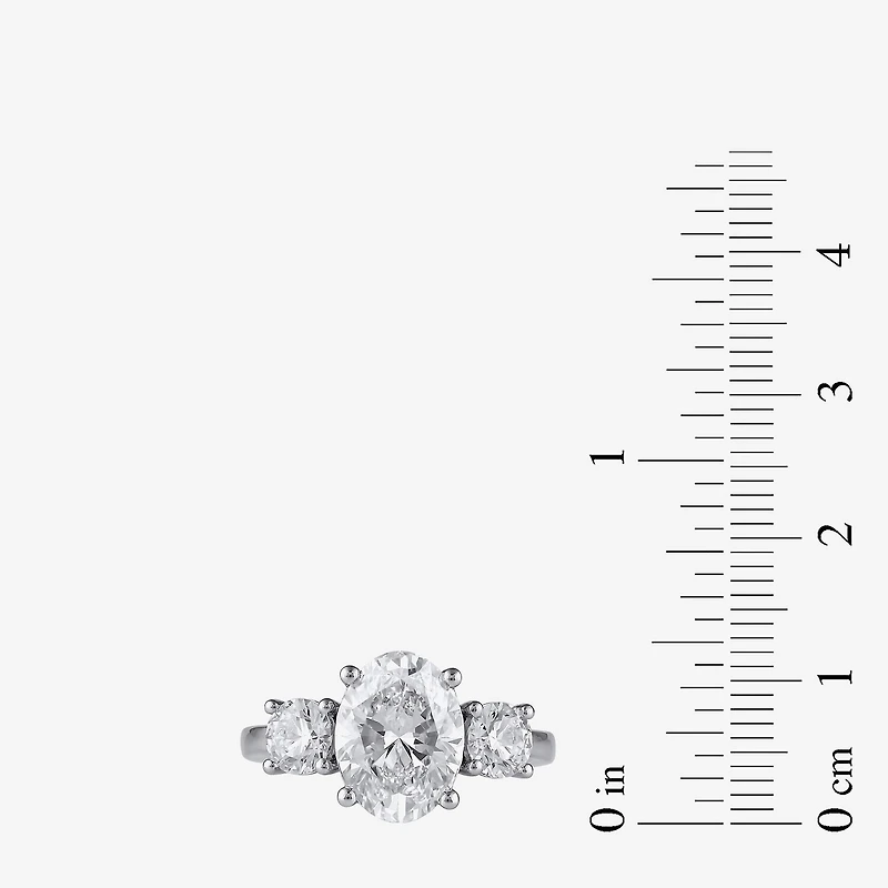 Love Lives Forever (G / I1) Womens 4 CT. T.W. Lab Grown White Diamond 10K Gold Oval 3-Stone Engagement Ring