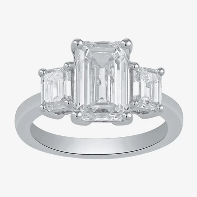 Love Lives Forever (F / Si2) Womens 4 CT. T.W. Lab Grown White Diamond 10K Gold 3-Stone Engagement Ring