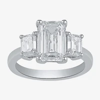 Love Lives Forever (F / Si2) Womens 4 CT. T.W. Lab Grown White Diamond 10K Gold 3-Stone Engagement Ring