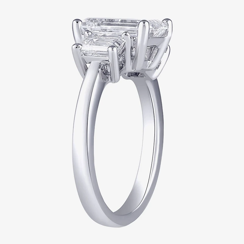 Love Lives Forever (F / Si2) Womens 4 CT. T.W. Lab Grown White Diamond 10K Gold 3-Stone Engagement Ring
